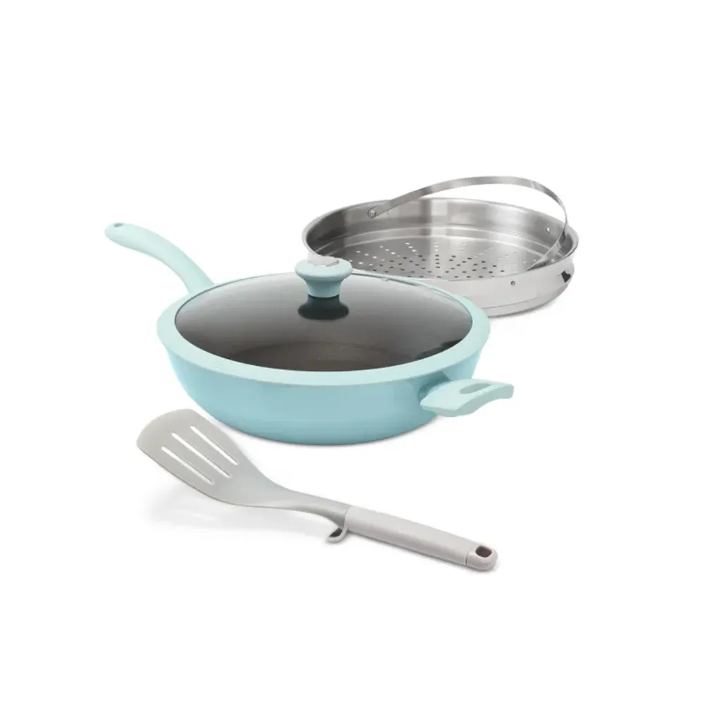 Pan With Steamer Insert (Blue)