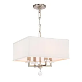 PAXTON 4 LIGHT MINI CHANDELIER, POLISHED NICKEL