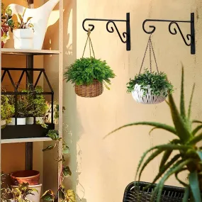 Plant Hangers Outdoor Indoor, Rust-Proof Coated Metal Hanging Basket Hook, Decorative Wall Plant Hooks for Hanging Plants Flowers Lanterns Bird Feeders