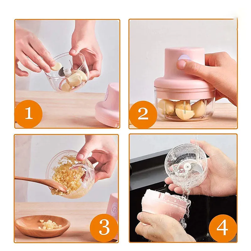 Portable Wireless Rechargeable Mini Electric Garlic Food Chopper