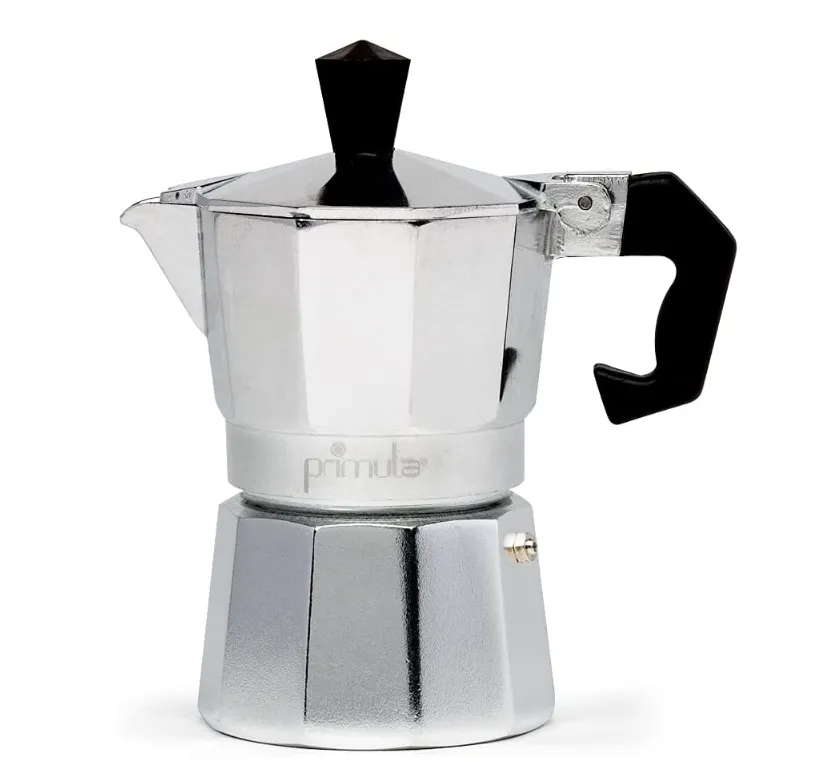 Primula Classic Stovetop Espresso and Coffee Maker, Moka Pot for Italian and Cuban Café Brewing, Greca Coffee Maker, Cafeteras, 1 Espresso Cup, Silver