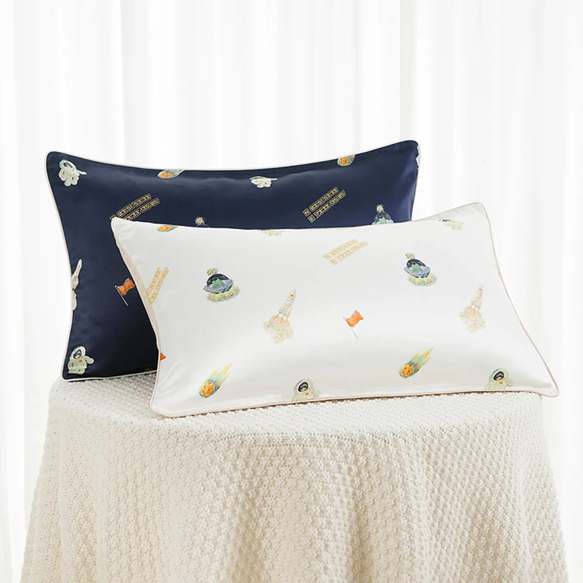 Printed Mulberry Silk Pillowcase With Pillow Crib | Toddler