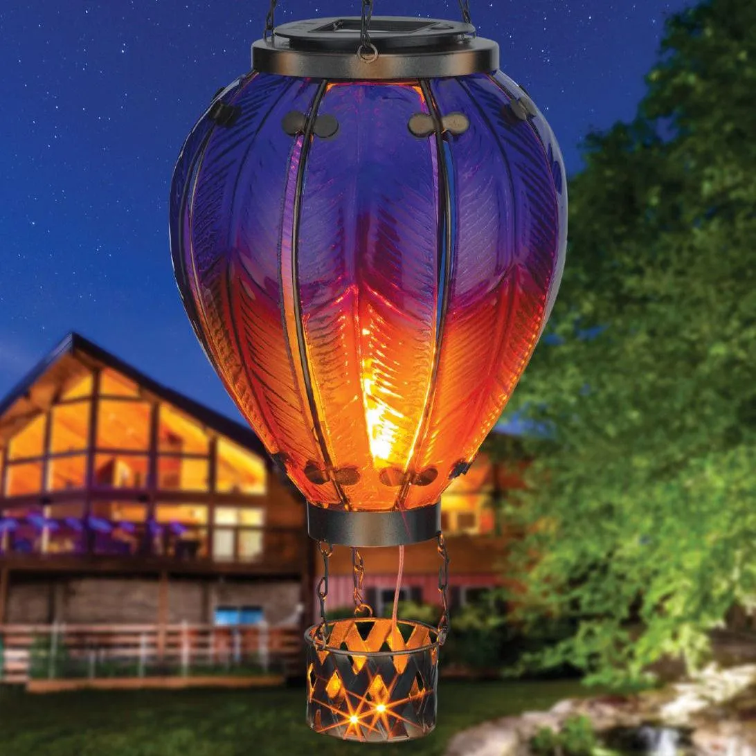 Purple Large Hot Air Balloon Solar Lantern