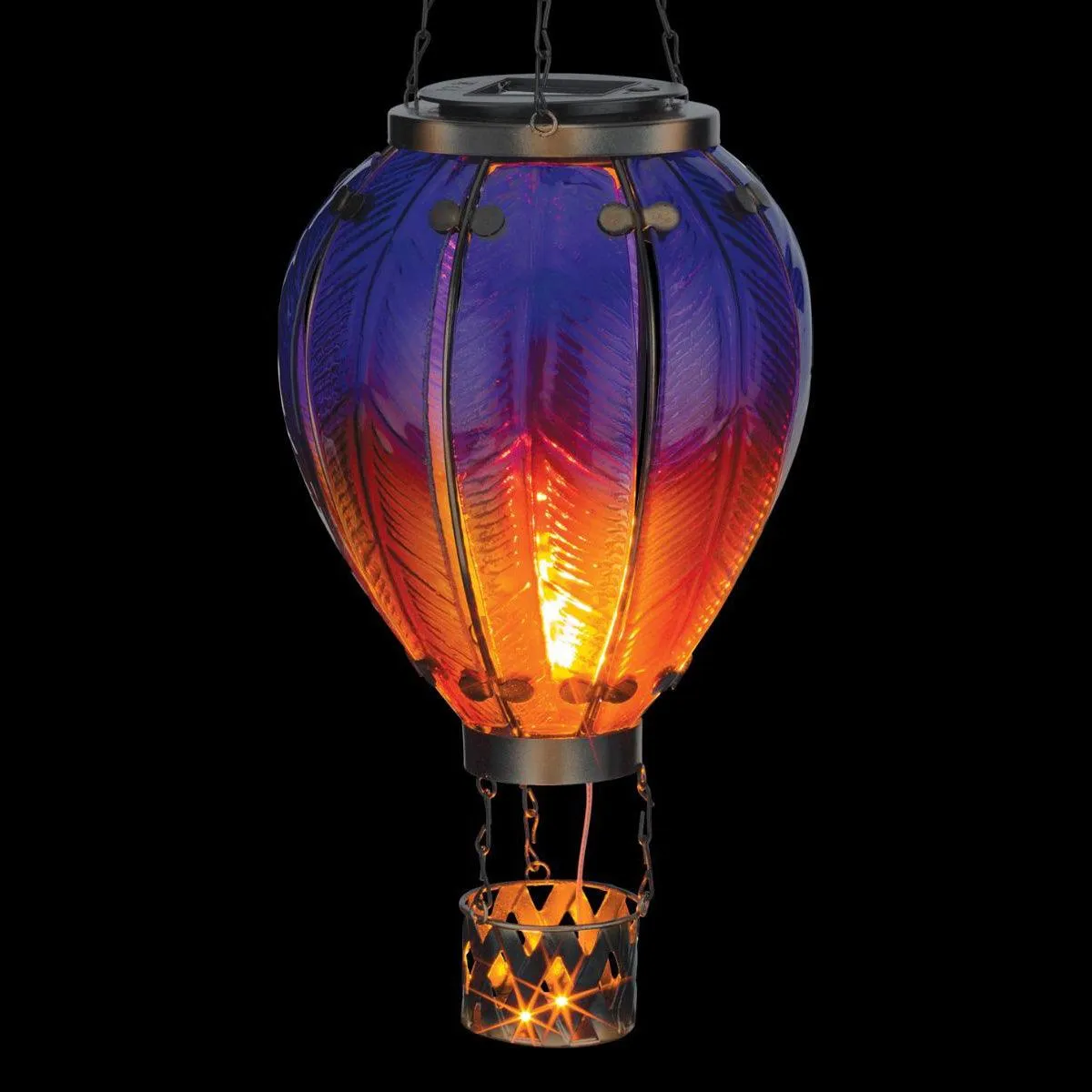 Purple Large Hot Air Balloon Solar Lantern