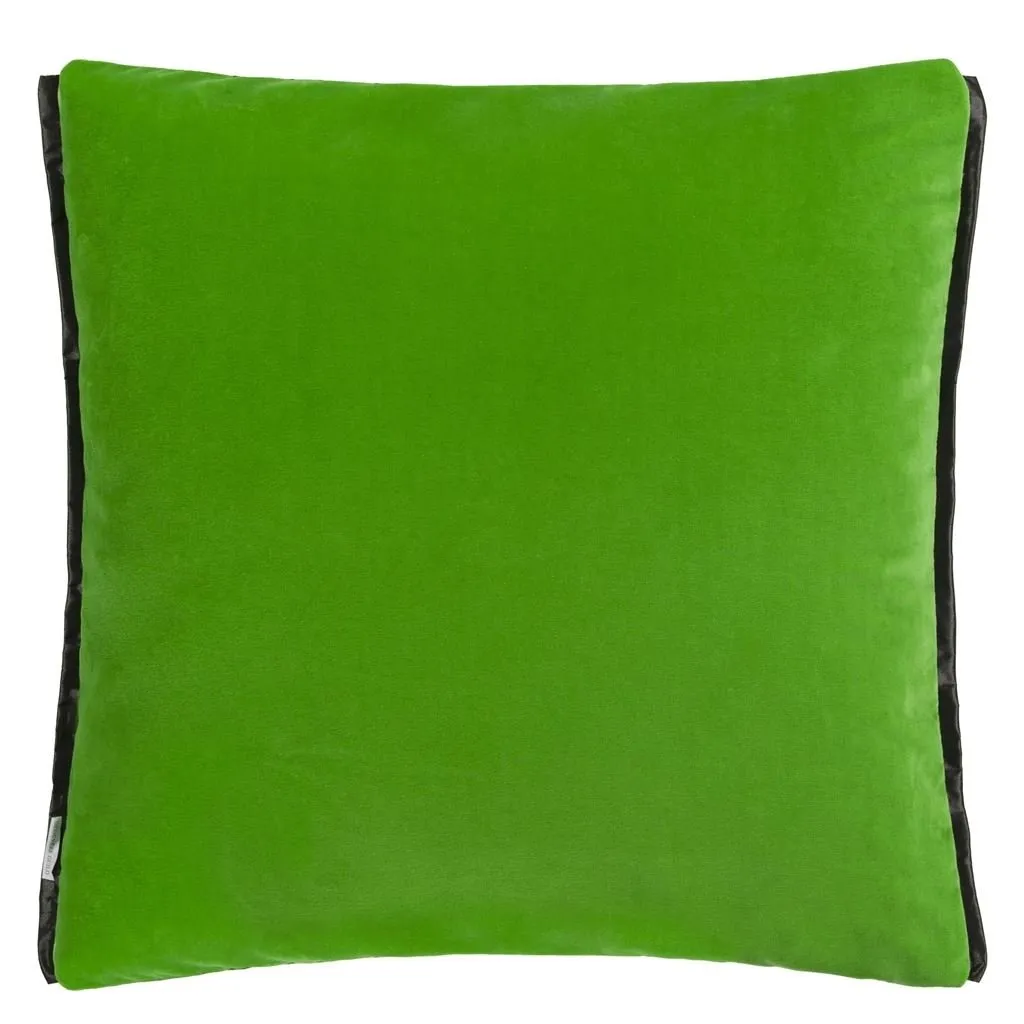 Raku Patchwork Emerald Velvet Throw Pillow by Designers Guild