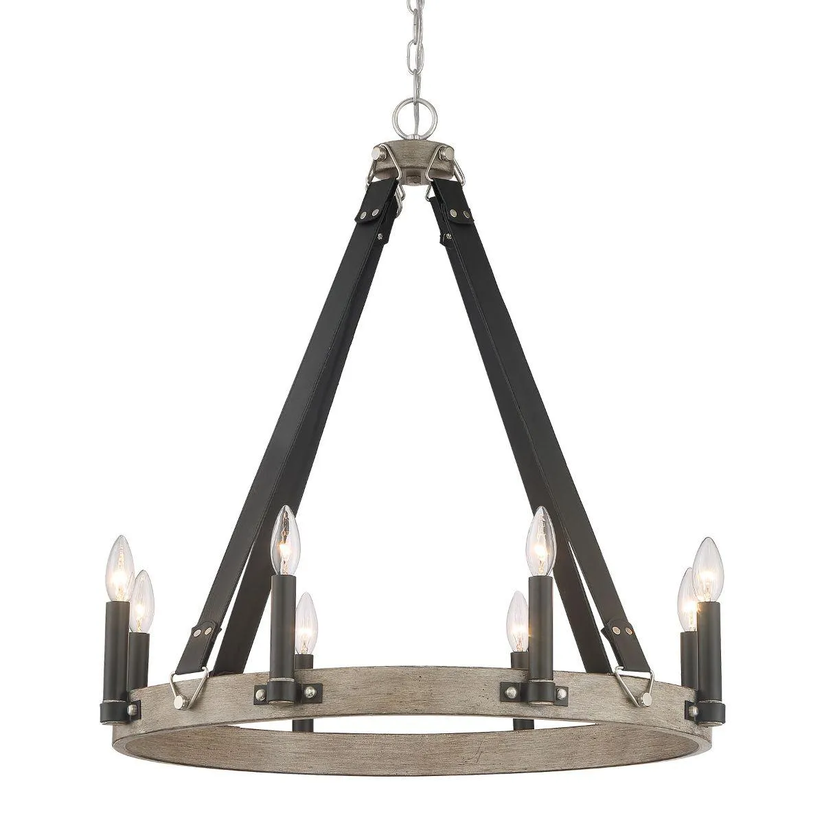 Rawson Ridge 28 in. 8 Lights Chandelier Antique Silver & Black finish