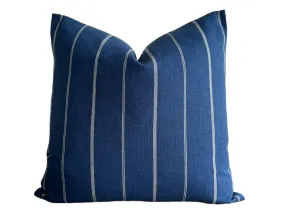 READY TO SHIP Designer 'Fritz Washed' in Marine Pillow Cover