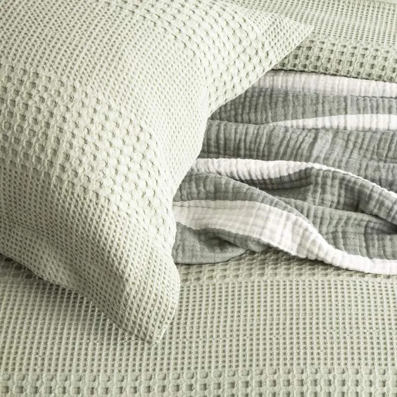 Renee Taylor Elegance Waffle Cotton Jacquard Moss European Pillowcase