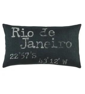 Rio de Janeiro Coordinates Burlap Lumbar Pillow Cover 15x26