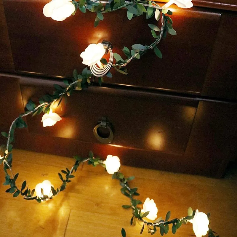 Rose Flower Battery LED String Lights