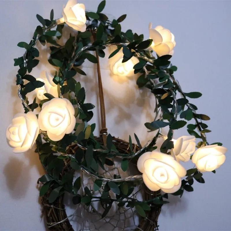 Rose Flower Battery LED String Lights