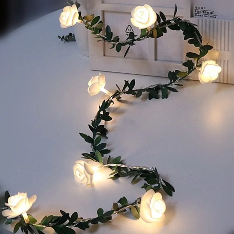 Rose Flower Battery LED String Lights