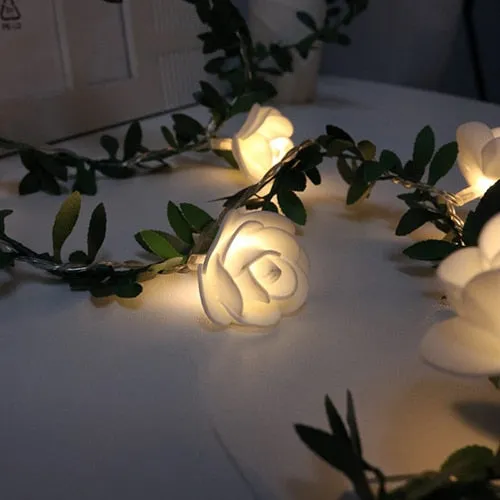 Rose Flower Battery LED String Lights