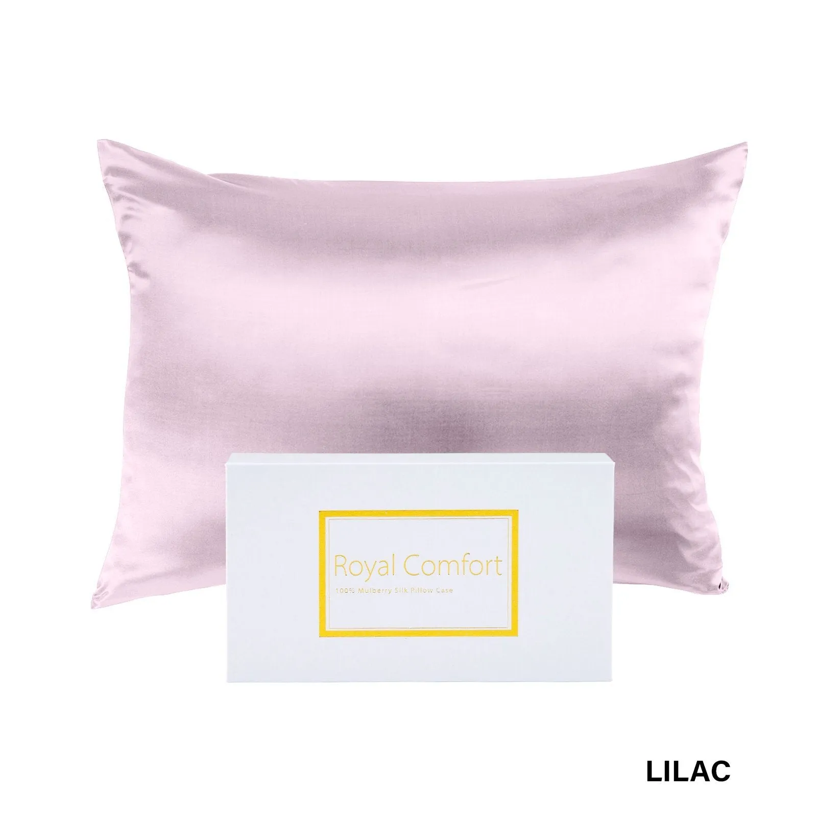 Royal Comfort Pure Silk Pillow Case 100% Mulberry Silk Hypoallergenic Pillowcase 51 x 76 cm Lilac