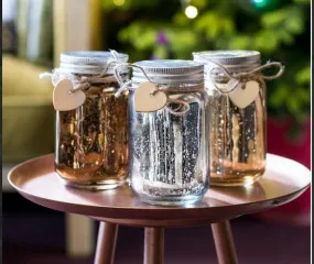 RSAAUD® 1 PCS SSparkle LED Glass Jar with Fairy Light Box Romantic Creative Party LED Jar Home Decoration Glass Bottle with LED String Light (LED Jar)