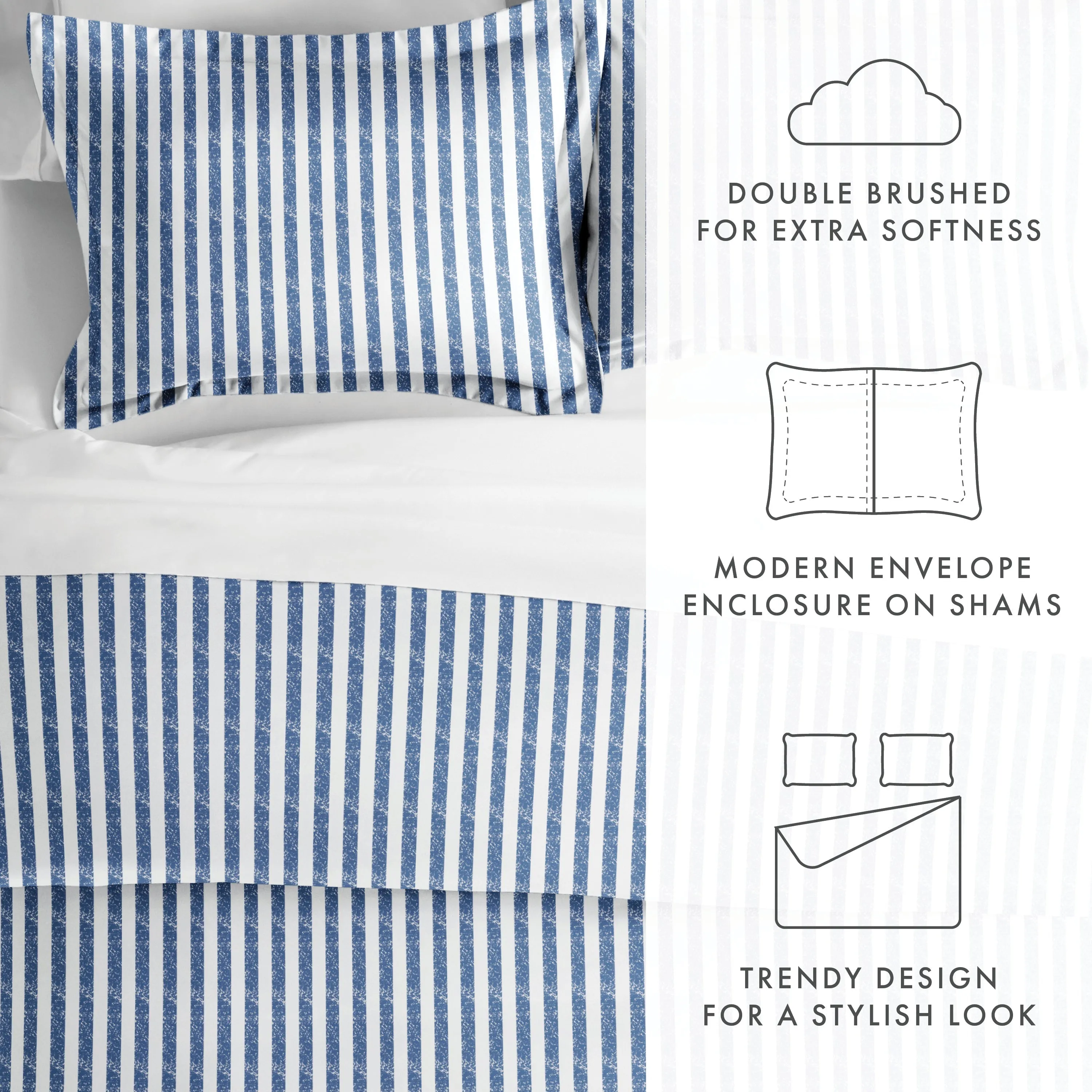 Sale - Rugged Stripes Pattern 3-Piece Duvet Cover Set