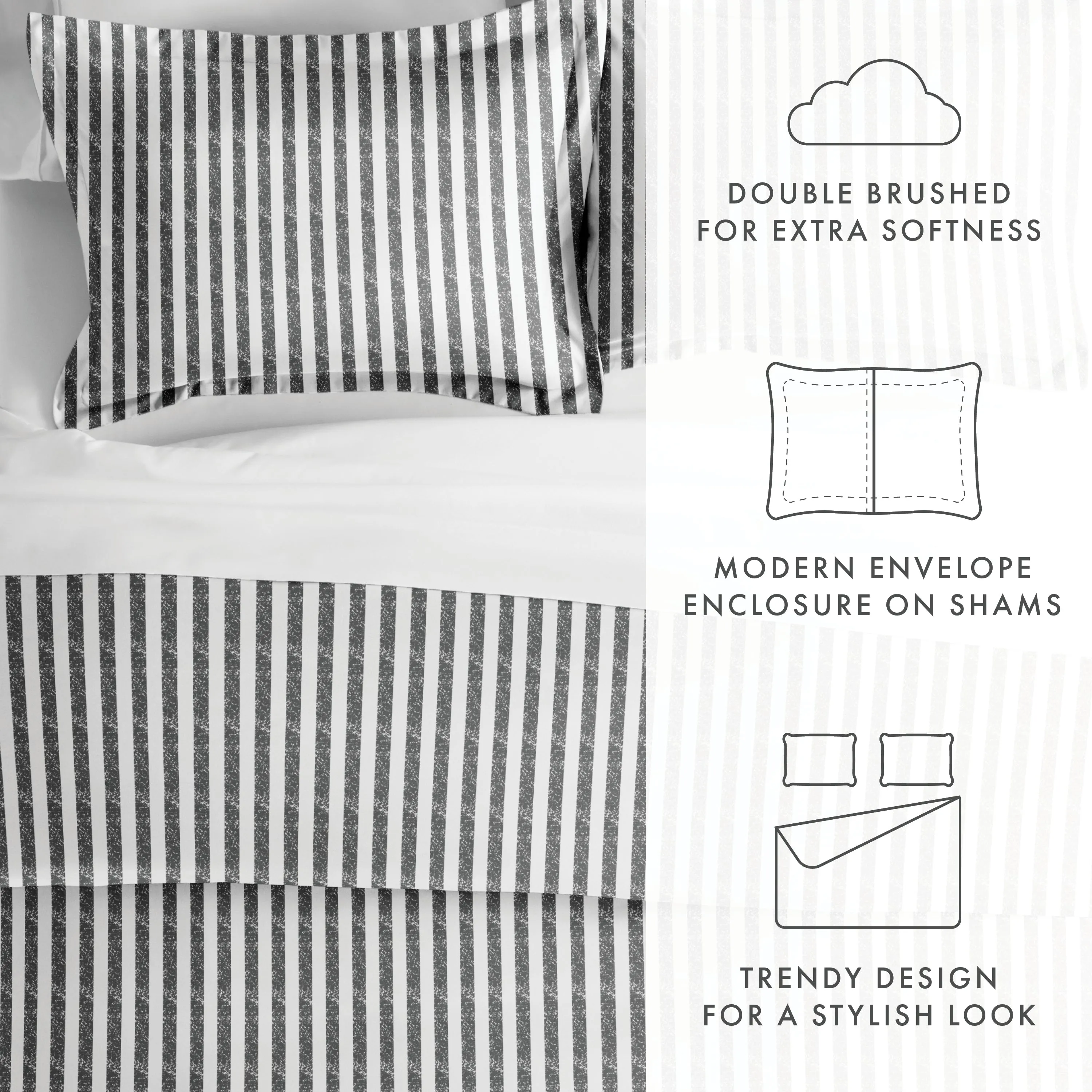 Sale - Rugged Stripes Pattern 3-Piece Duvet Cover Set