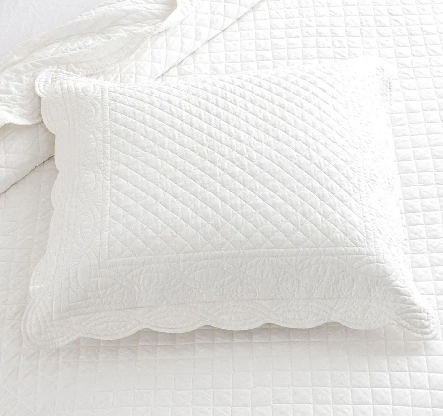 Scallop European Pillowcase Pearl