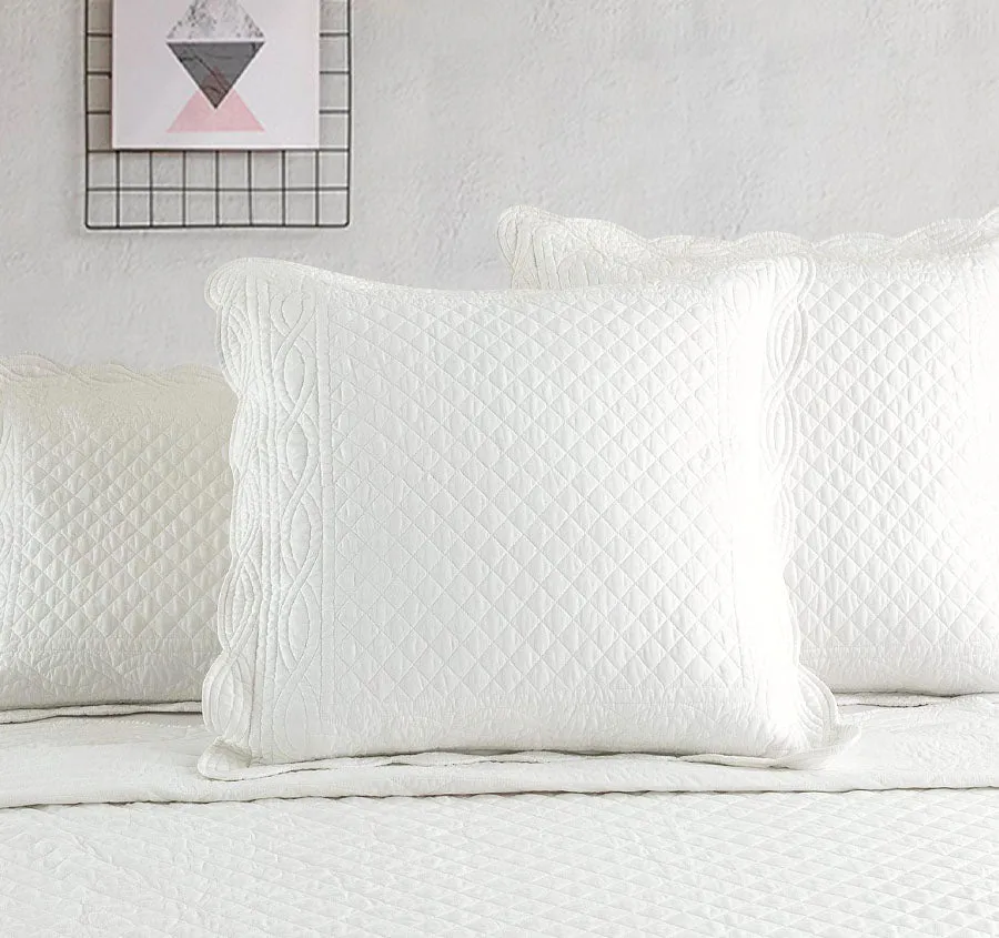 Scallop European Pillowcase Pearl