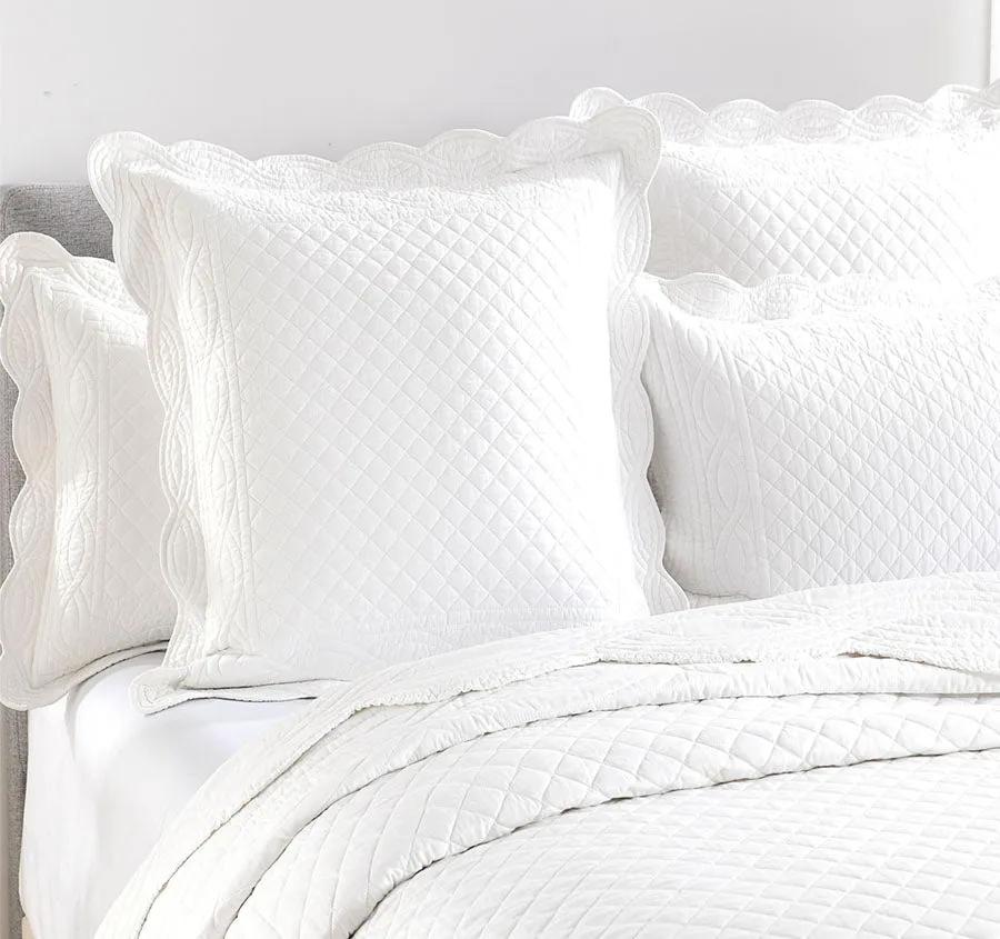 Scallop European Pillowcase Pearl