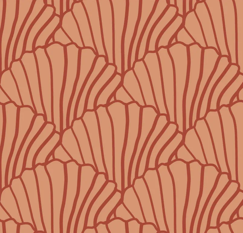 SEASHELLS | Terracotta pink   Burgundy | Pillowcase | 60x70cm/ 23.6x27.5"