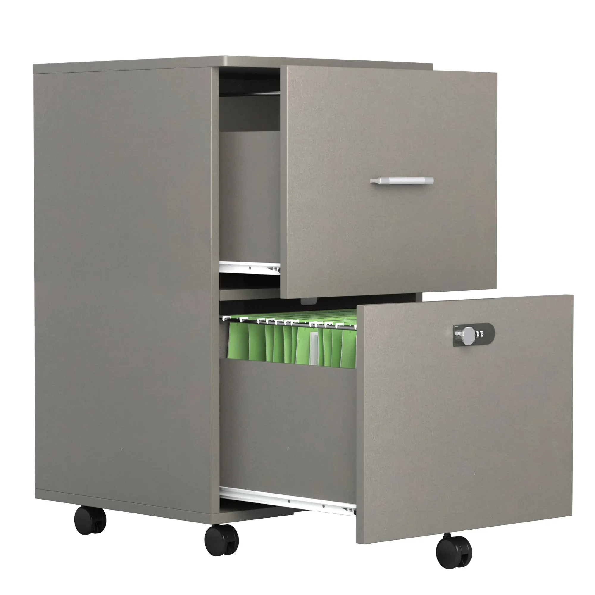 Secure File Cabinet - White Gray