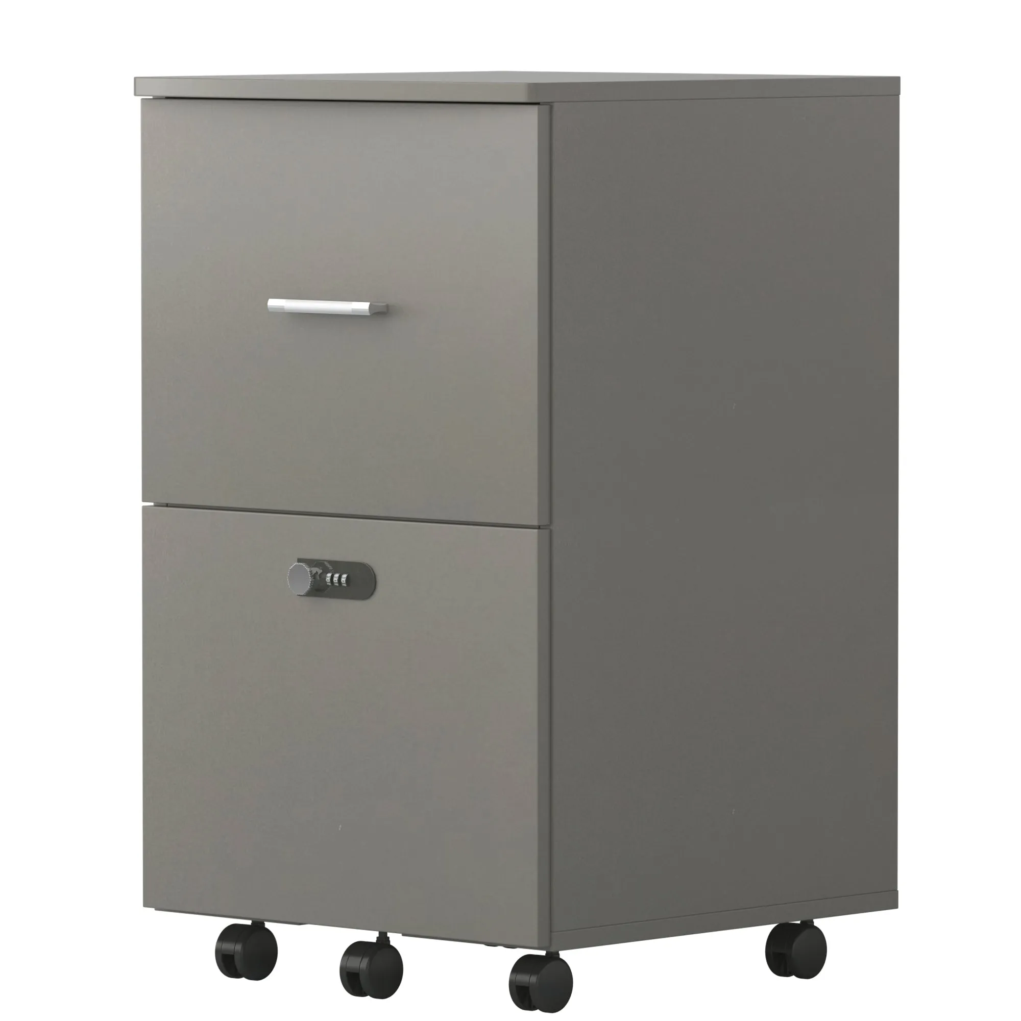 Secure File Cabinet - White Gray