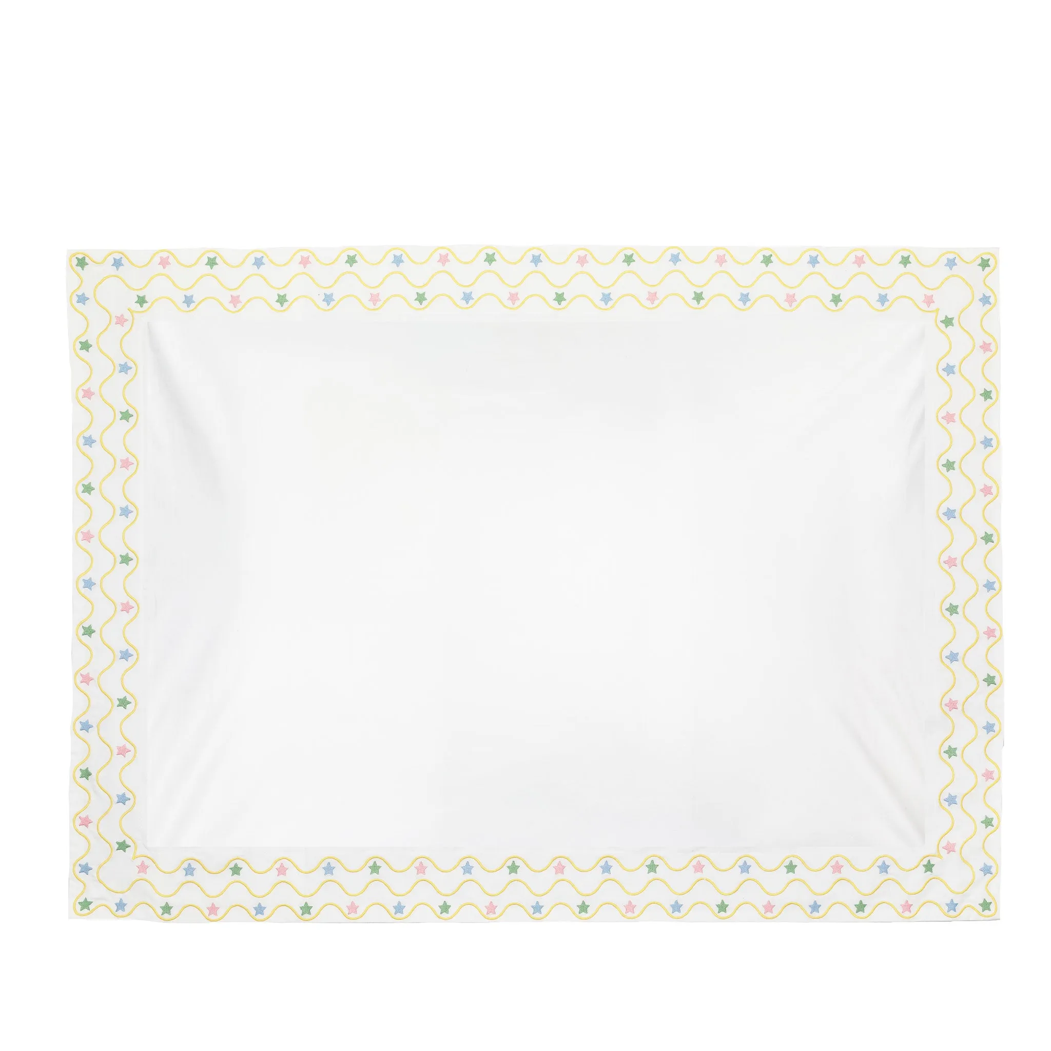 Set of 2 Star Pillowcases Yellow Multi