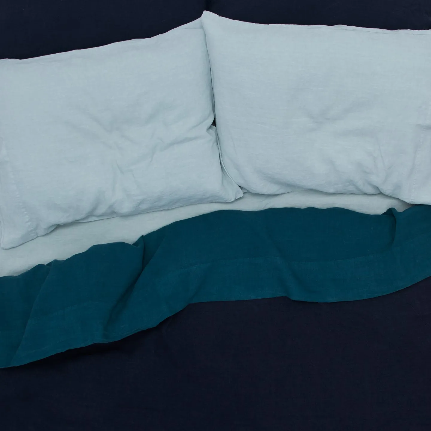 Simple Linen Duvet - Peacock