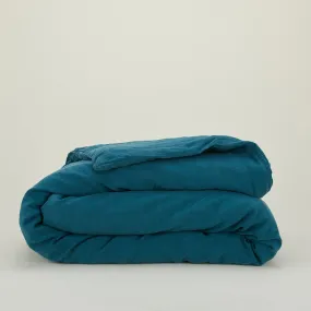 Simple Linen Duvet - Peacock