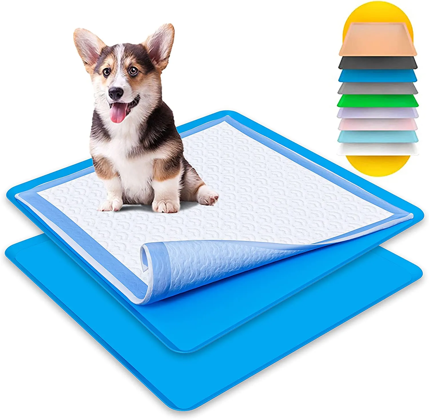 Skywin Puppy Pad Holder Tray - No Spill Pee Pad Holder for Dogs - Pee Pad Holder Works with Most Training Pads, Easy to Clean and Store