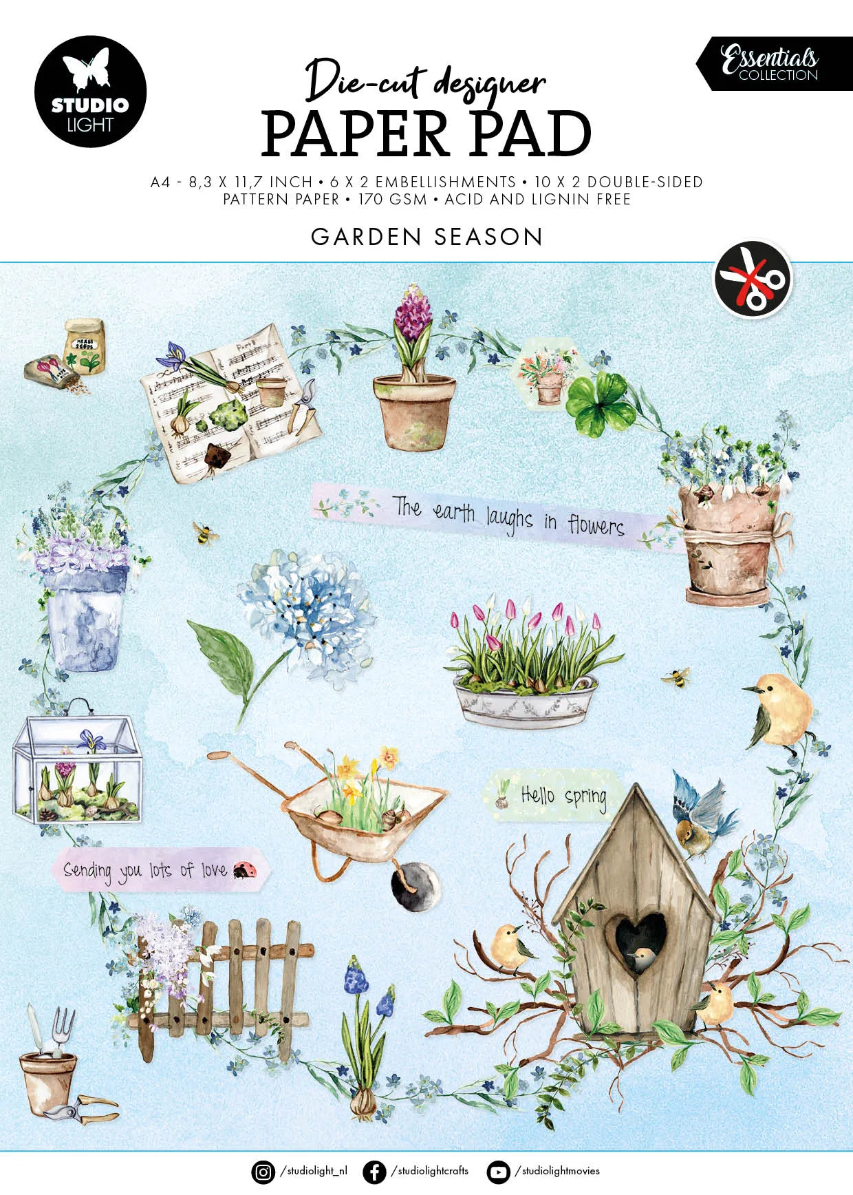 SL Die-Cut Paper Pad Garden Season Essentials 294x210x9mm 32 SH nr.143