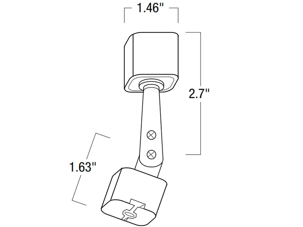 Slope Adapter H Fixture to J Track Black finish