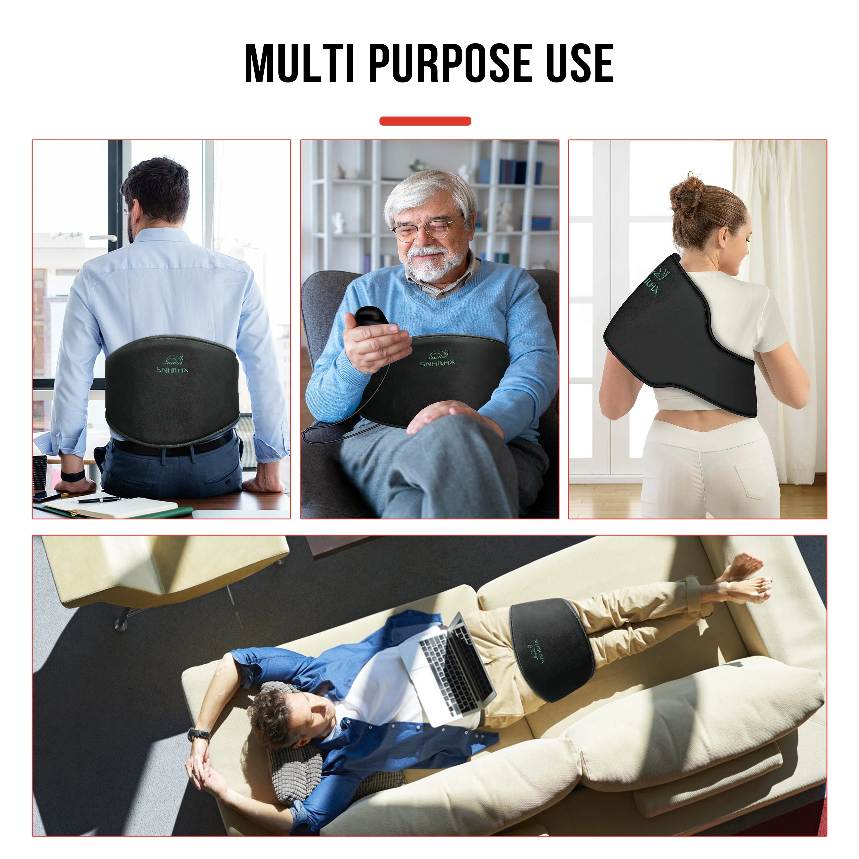 Snailax Vibration Massage Belt for Back Pain Relief with Heat--SL-606