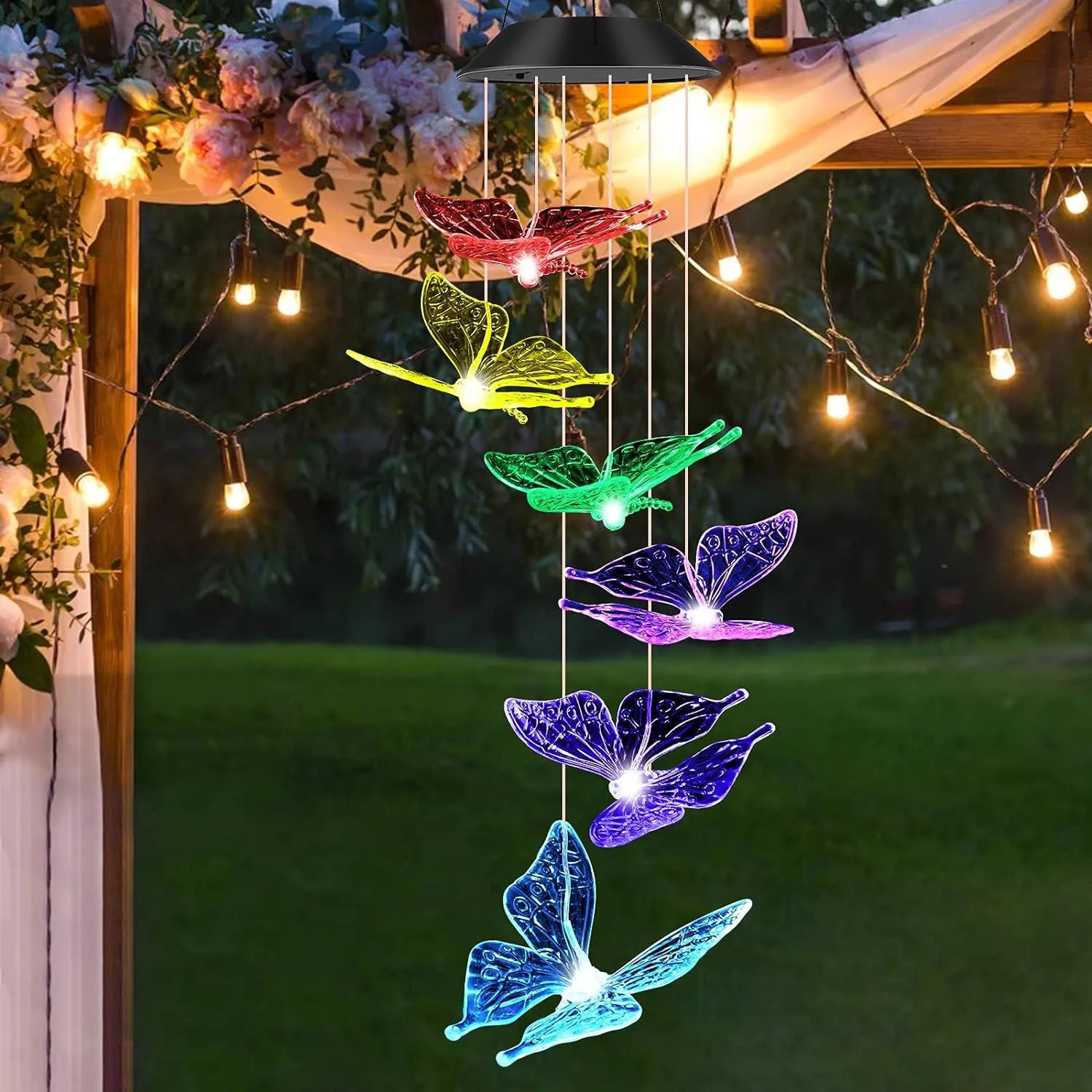 Solar Butterfly Wind Chimes LED