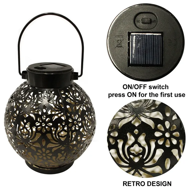 Solar Lantern Garden Lights Metal Waterproof