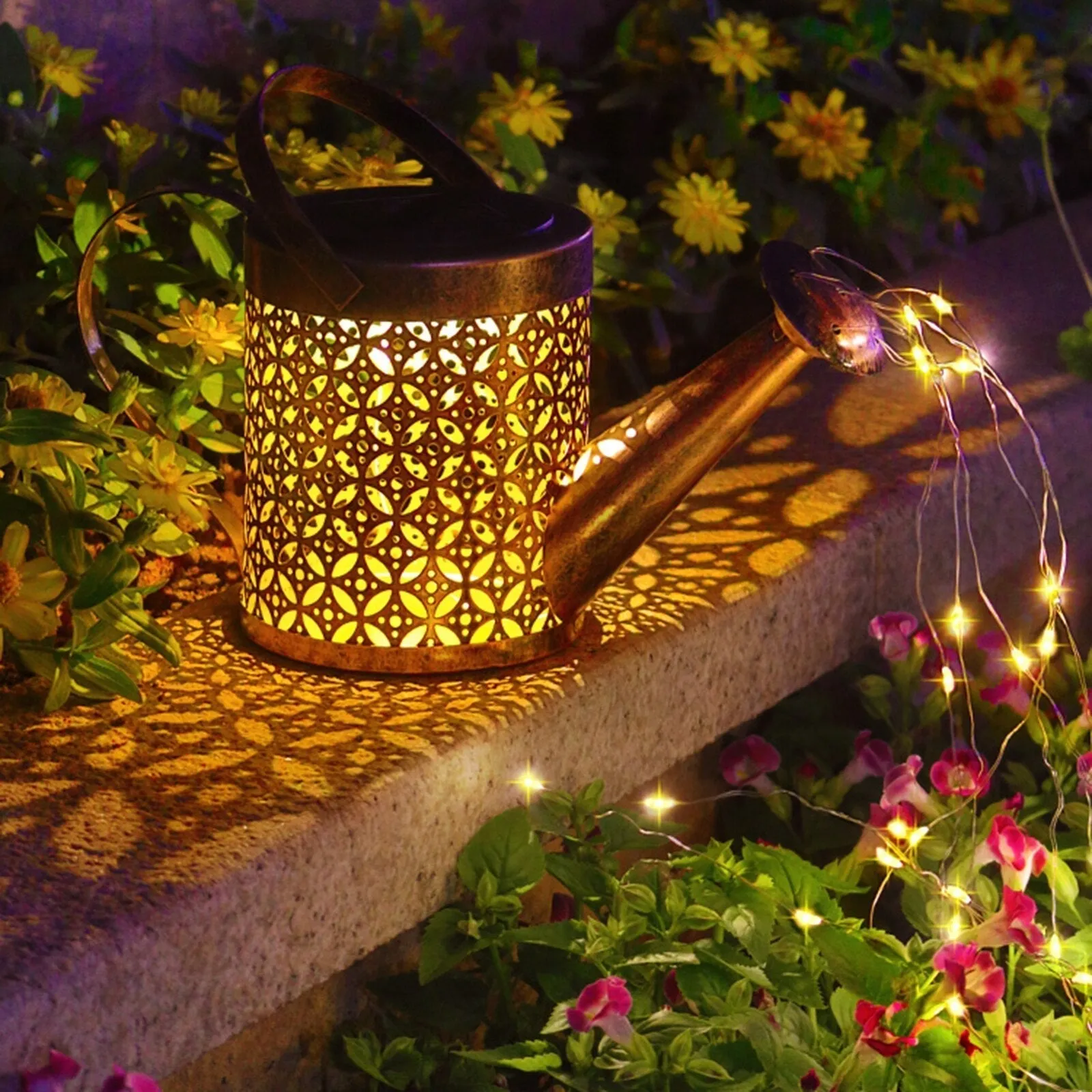 Solar led String Light Enchanted Watering Can Light Waterproof Garden Decor Metal Retro Lamp Outdoor Table Patio Lawn Yard Art