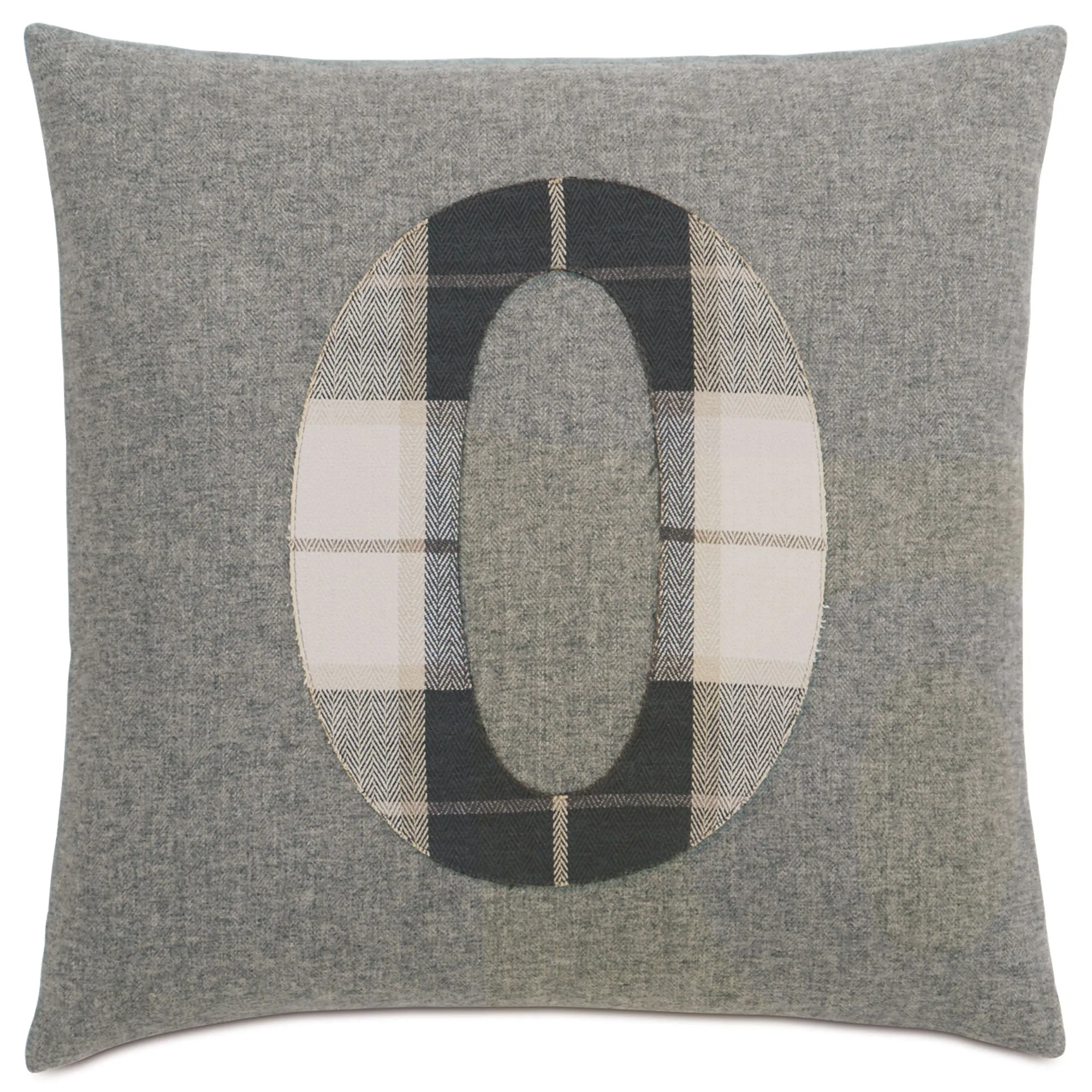 Solid Number "0" Laser Cut Appliqué Throw Pillow Cover 20x20