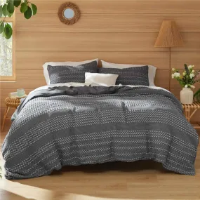 Stone-Washed Waffle Weave Duvet Cover Set