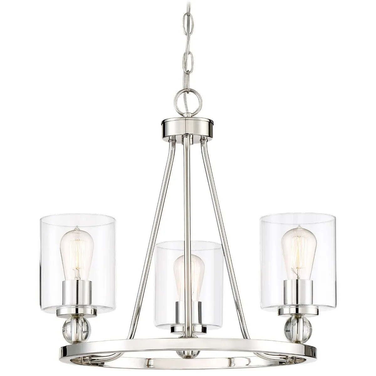 Studio 5 22 In. 3 Lights Chandelier Polished Nickel Finish