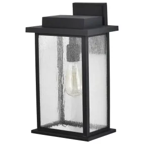 Sullivan 16 In. Outdoor Wall Light Matte black Finish with clear seeded glass