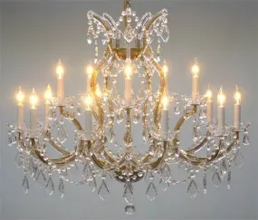 Swarovski Crystal Trimmed Maria Theresa Chandelier Crystal Lighting Chandeliers Lights Fixture Pendant Ceiling Lamp For Dining Room Entryway Living Room H28" X W37" - A83-1514/15 1Sw