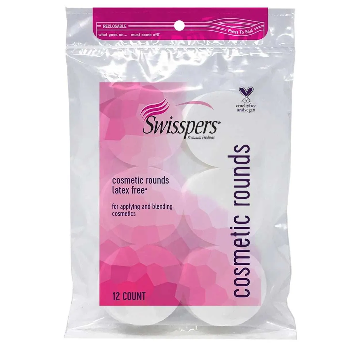 Swisspers Premium Foam Cosmetic Rounds - 12 Ct