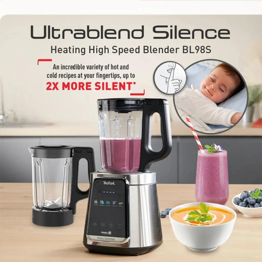 Tefal BL98S 1.75L Ultrablend Silence Heating High Speed Blender