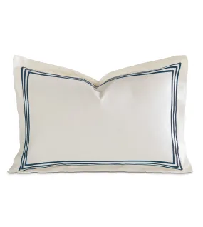 Tessa Ivory Boudoir Pillow Cover 12x18 in Navy