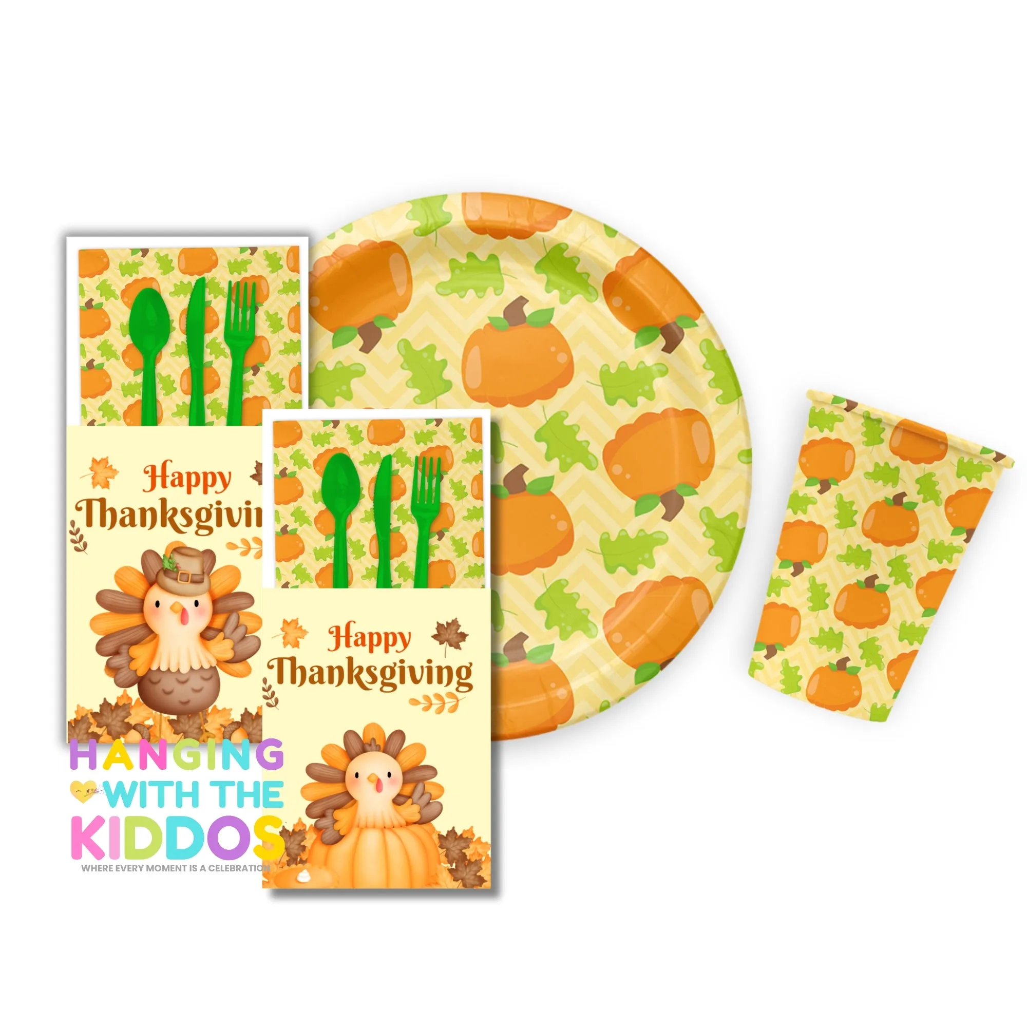 Thanksgiving Utensils Holder - Printable Cutlery Organizer | Thanksgiving Decor