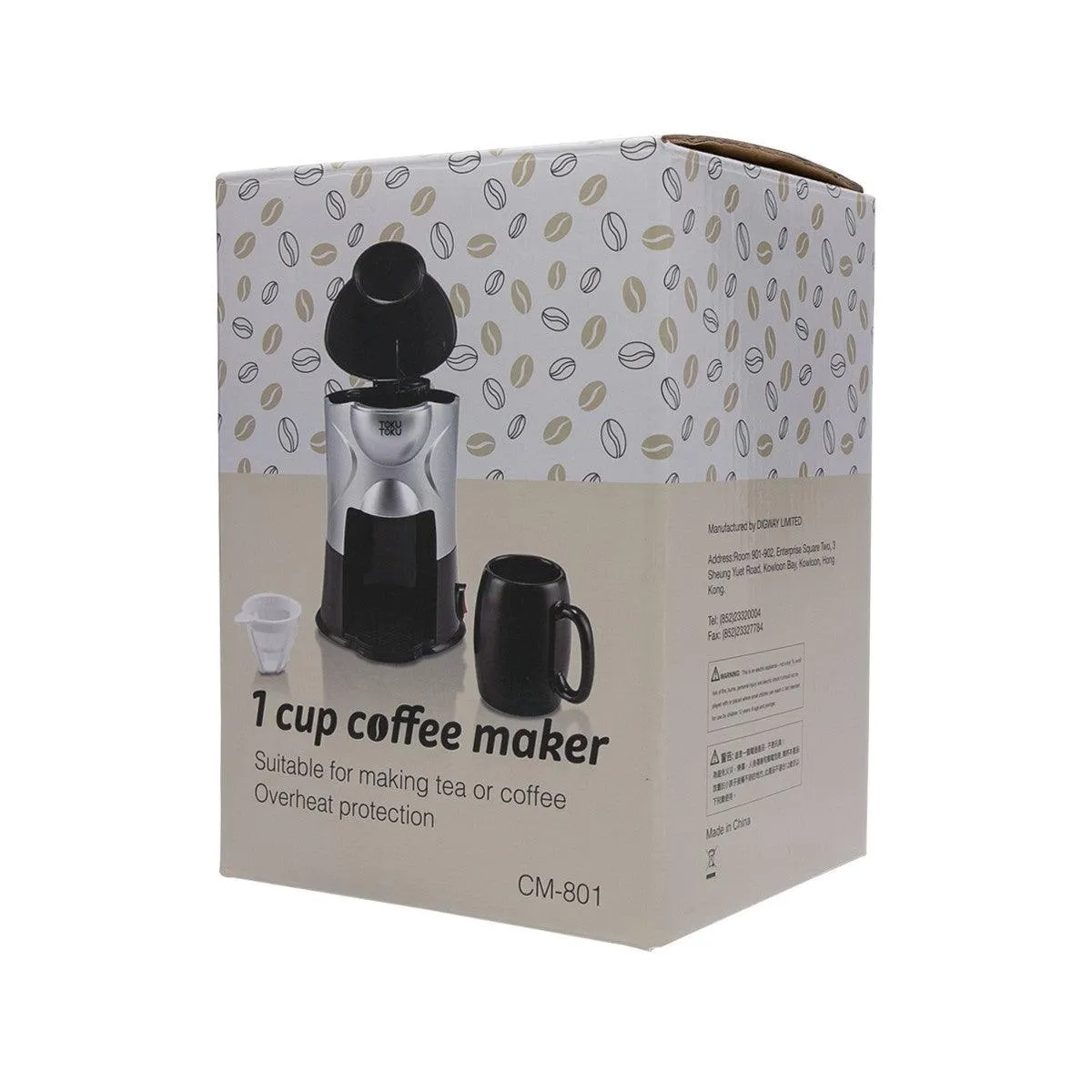 TOKUTOKU 1 Cup Coffee Maker-Black