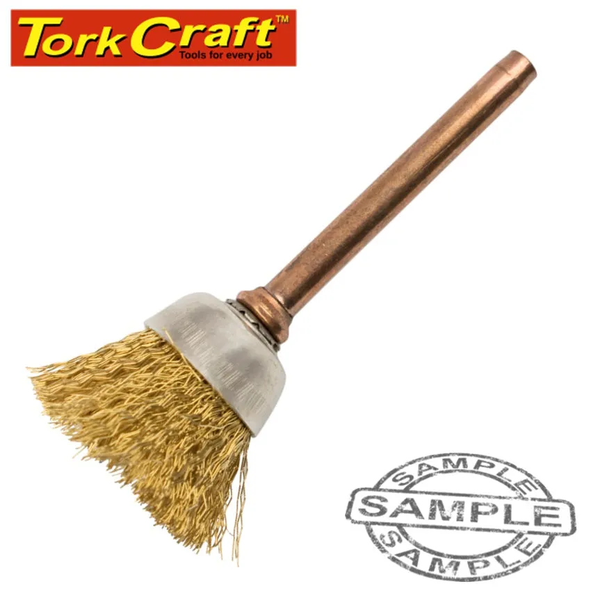 TORK CRAFT MINI BRASS BRUSH 12.7MM CUP 3.2MM SHANK TC08365