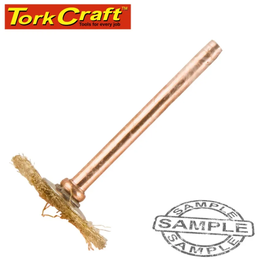 TORK CRAFT MINI BRASS BRUSH 19.1MM WHEEL 3.2MM SHANK TC08364