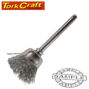 TORK CRAFT MINI CARBON STEEL BRUSH 12.7MM CUP 3.2MM SHANK TC08359